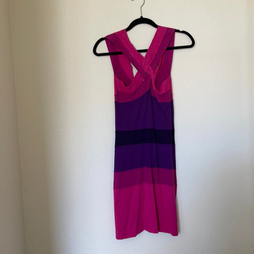 Papaya Pink& Purple Bandage Stretch Dress Size Large